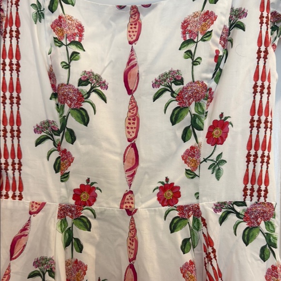 Hill House Floral Red and White Midi Dress NWT - Picture 5 of 7